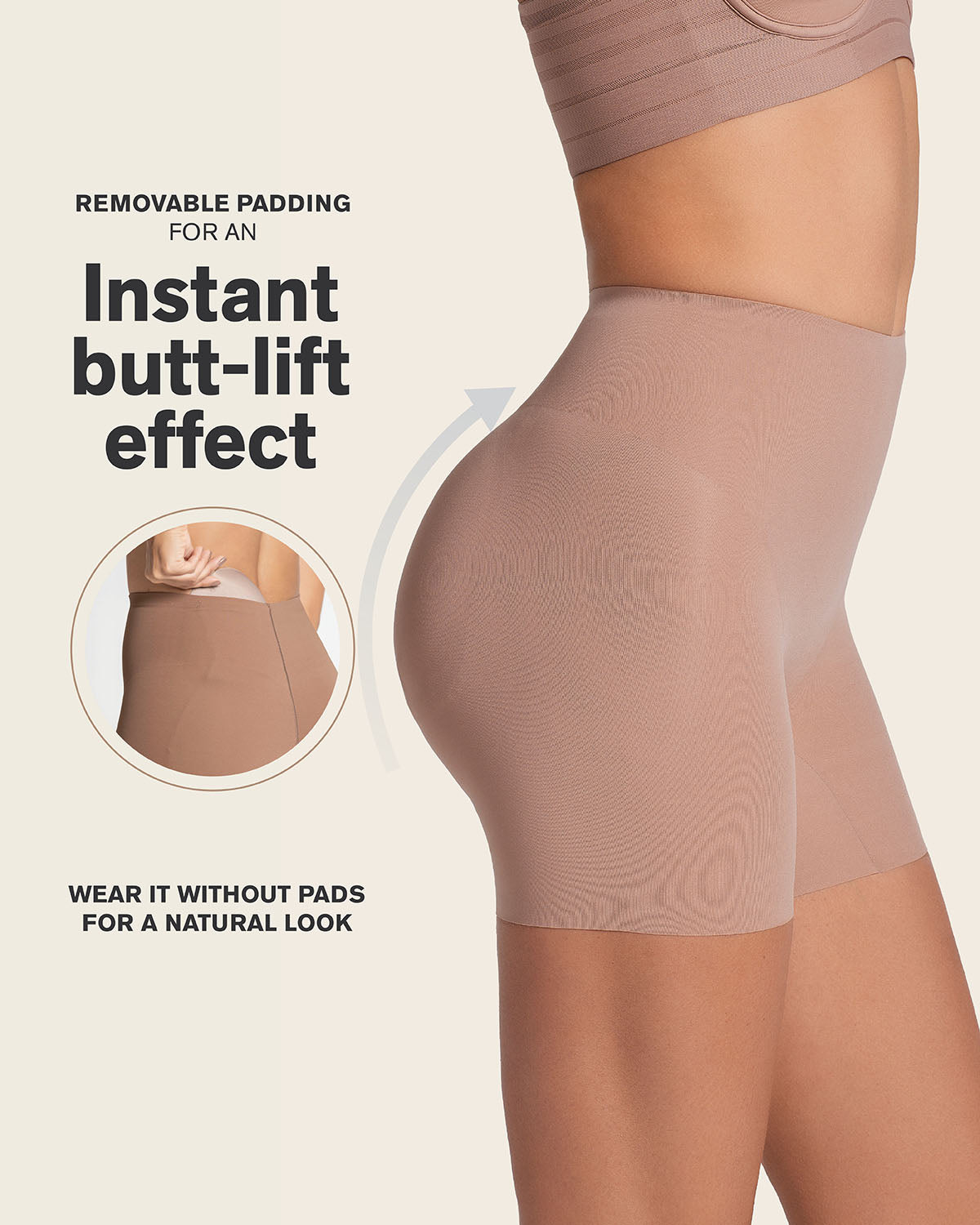 Undetectable Padded Butt Lifter Shaper Short