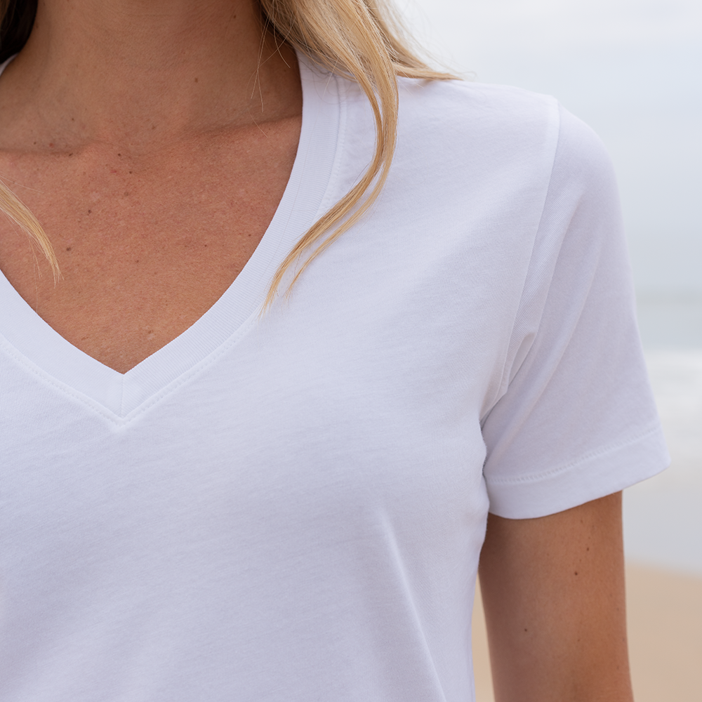 Womens Short Sleeve V-neck