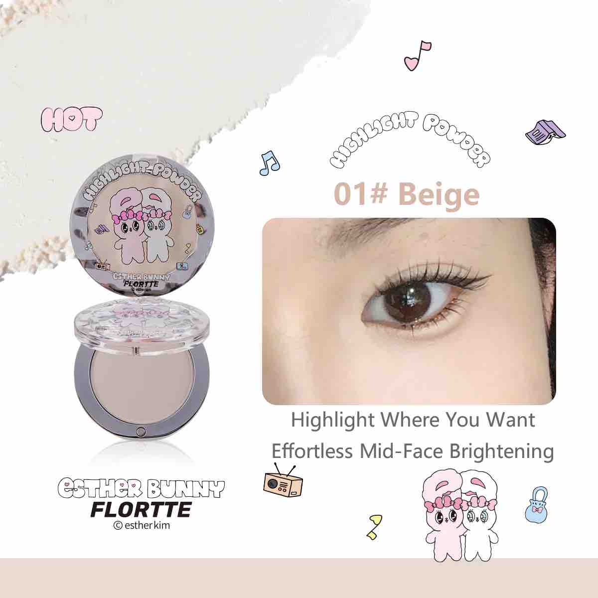 Flortte Esther Bunny Highlighter Powder