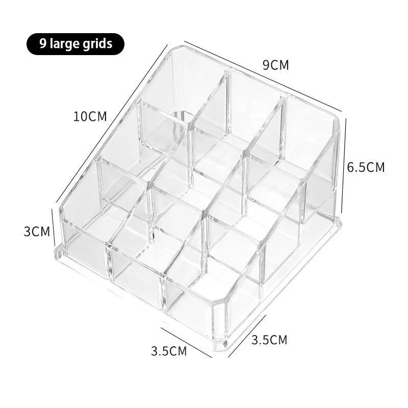 Transparent Makeup Organizer Box - 9/24/36/40 Grids