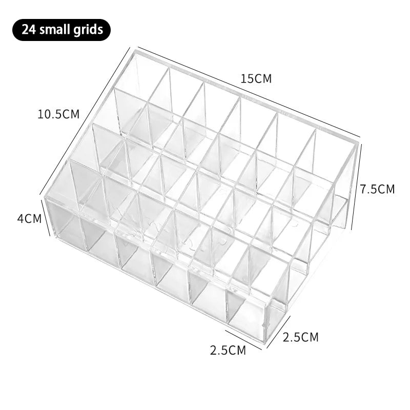 Transparent Makeup Organizer Box - 9/24/36/40 Grids
