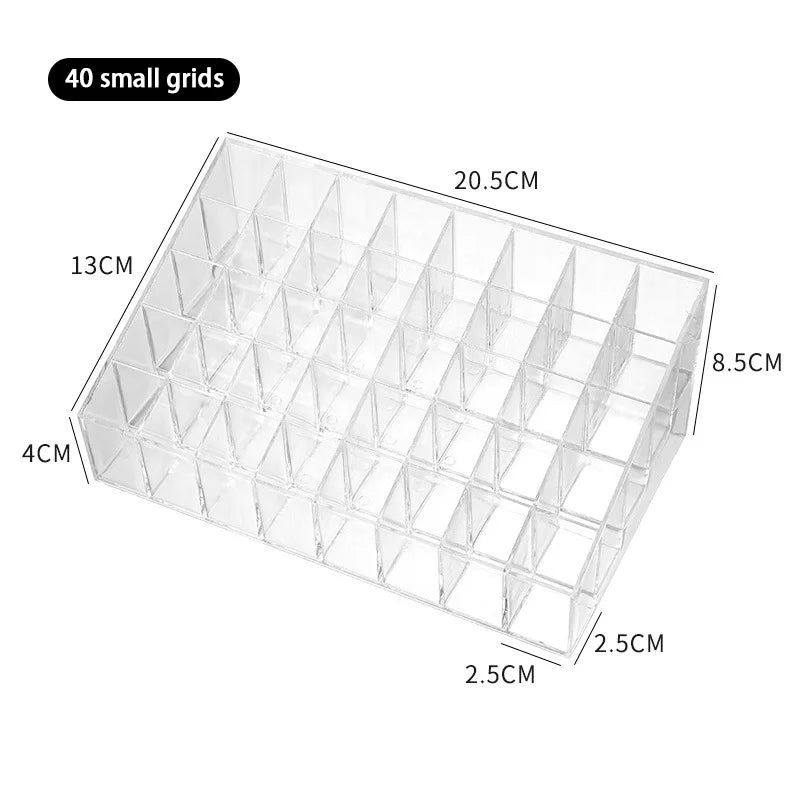 Transparent Makeup Organizer Box - 9/24/36/40 Grids