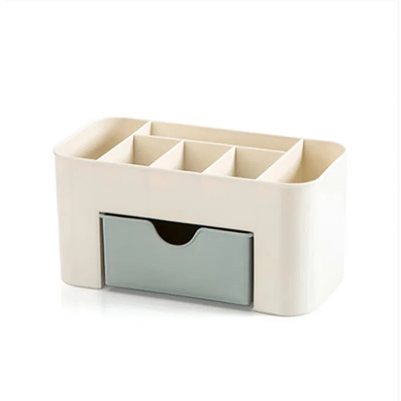 Double Layer Plastic Makeup Organizers Storage Box Cosmetic Drawers