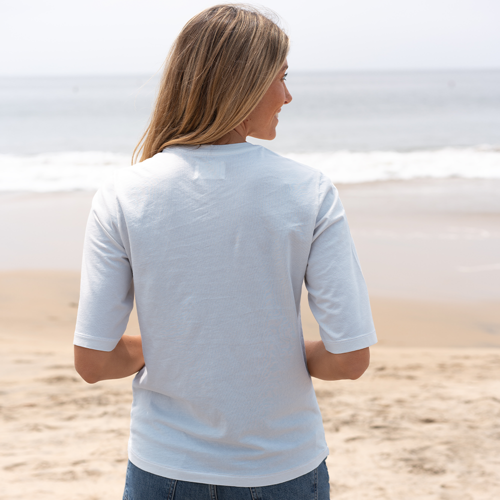 Womens Elbow Sleeve Crew Neck
