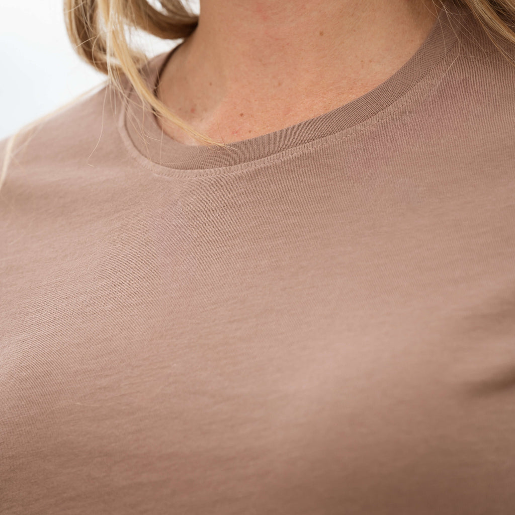Womens Elbow Sleeve Crew Neck