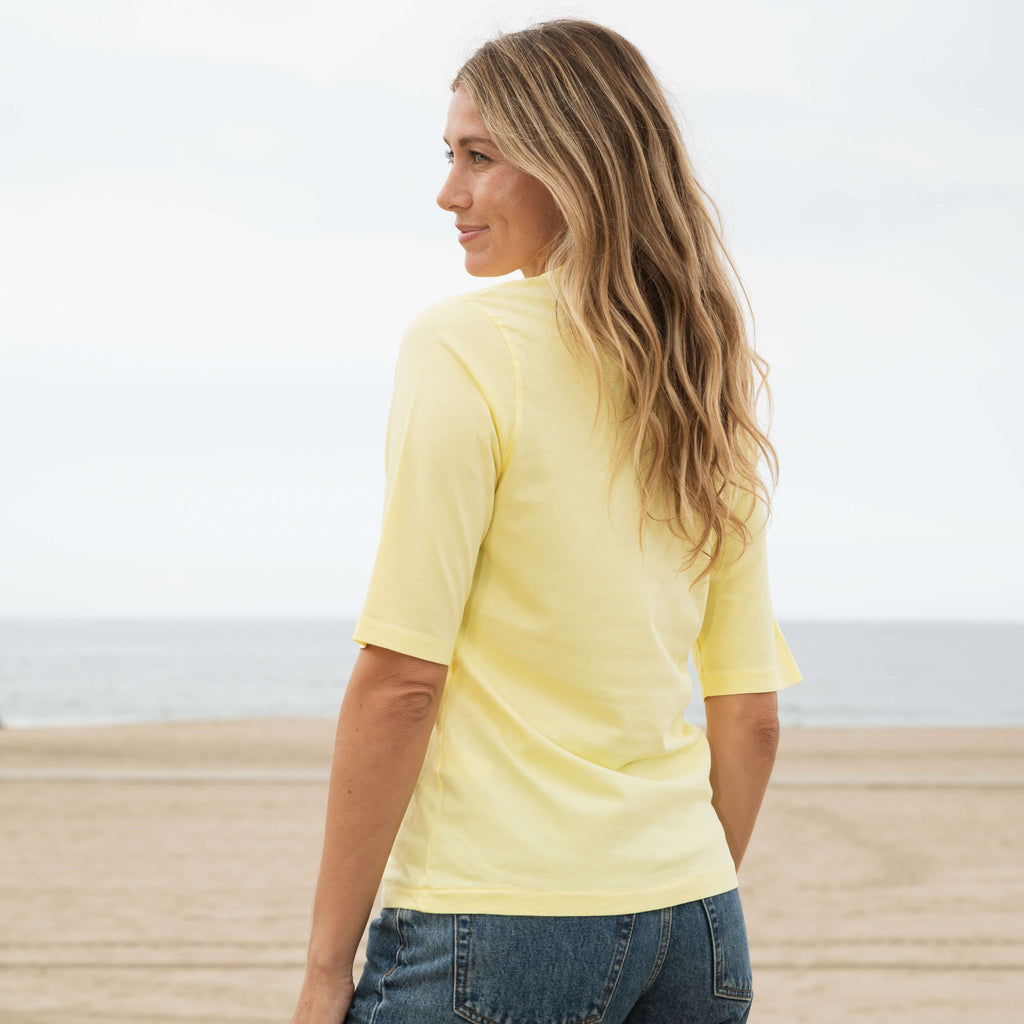 Womens Elbow Sleeve Crew Neck