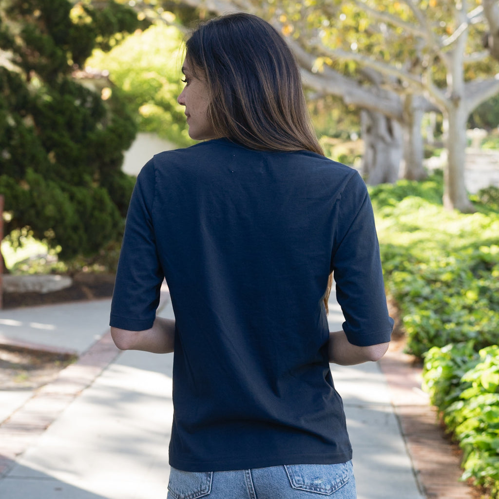 Womens Heavyweight Elbow Sleeve Crew Neck