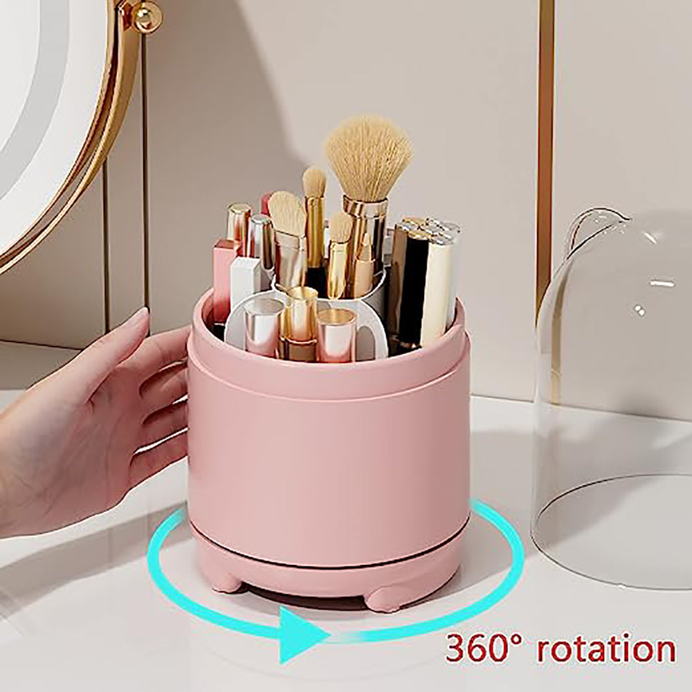 360° Rotating Makeup Brush Storage
