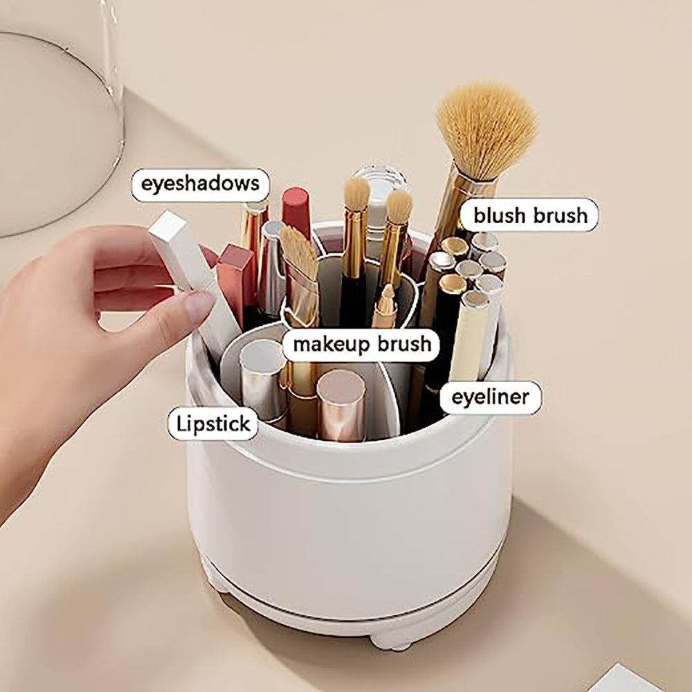 360° Rotating Makeup Brush Storage