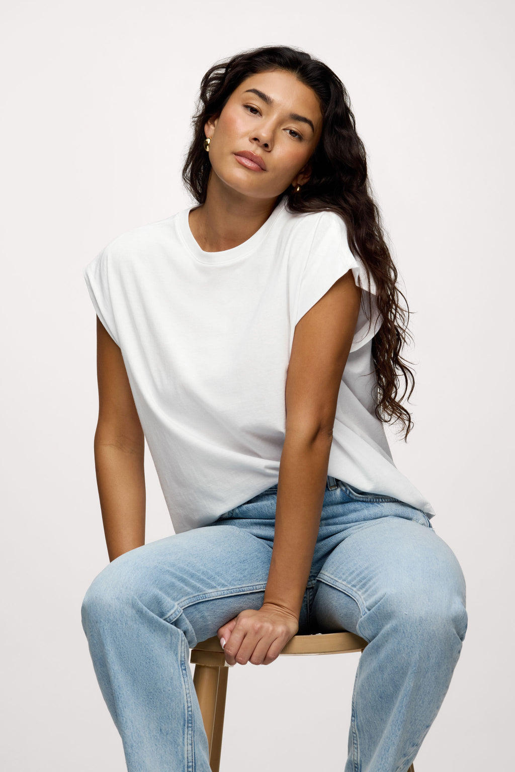 Soft Cotton Muscle Tee | White